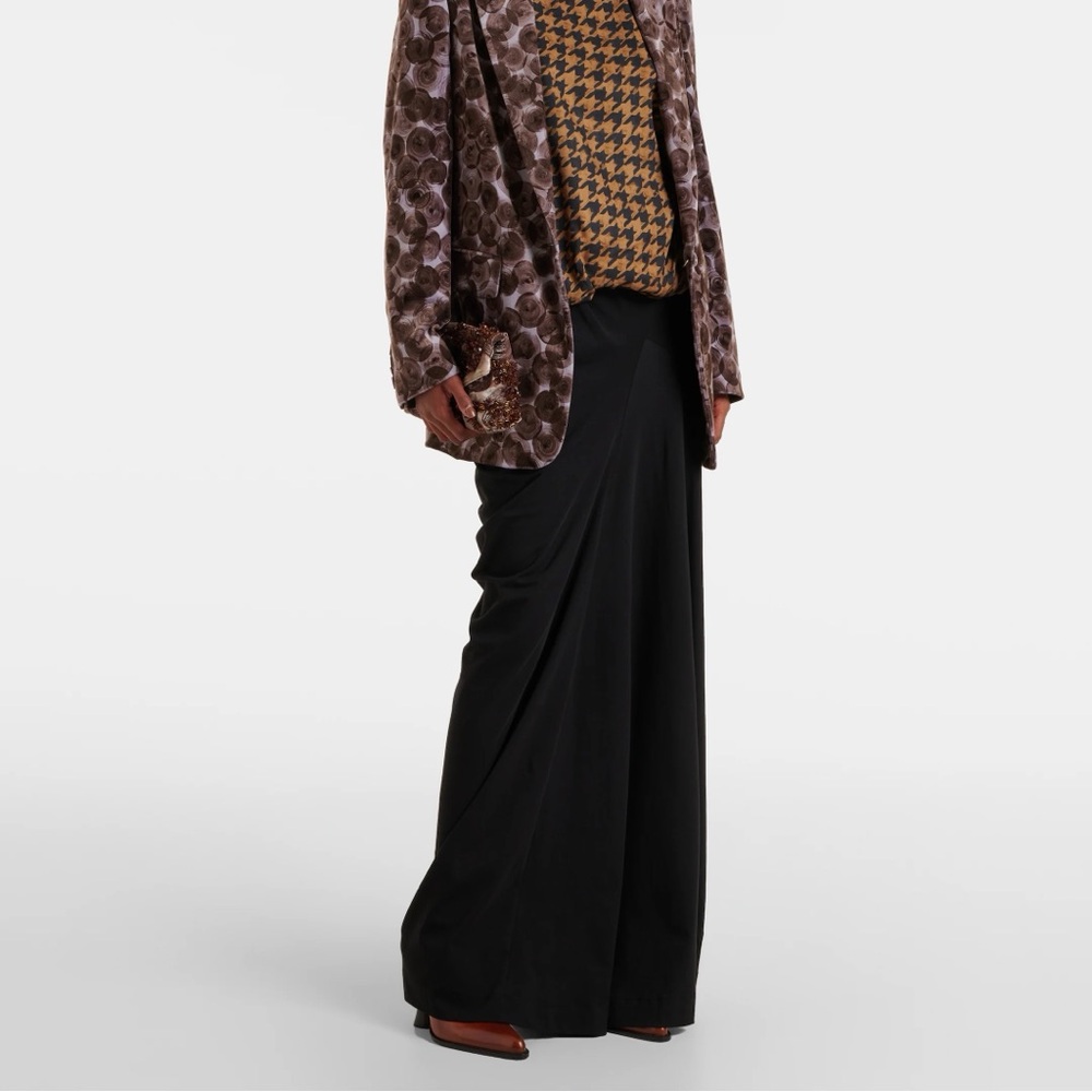 Dries Van Noten Draped Cotton Maxi Skirt